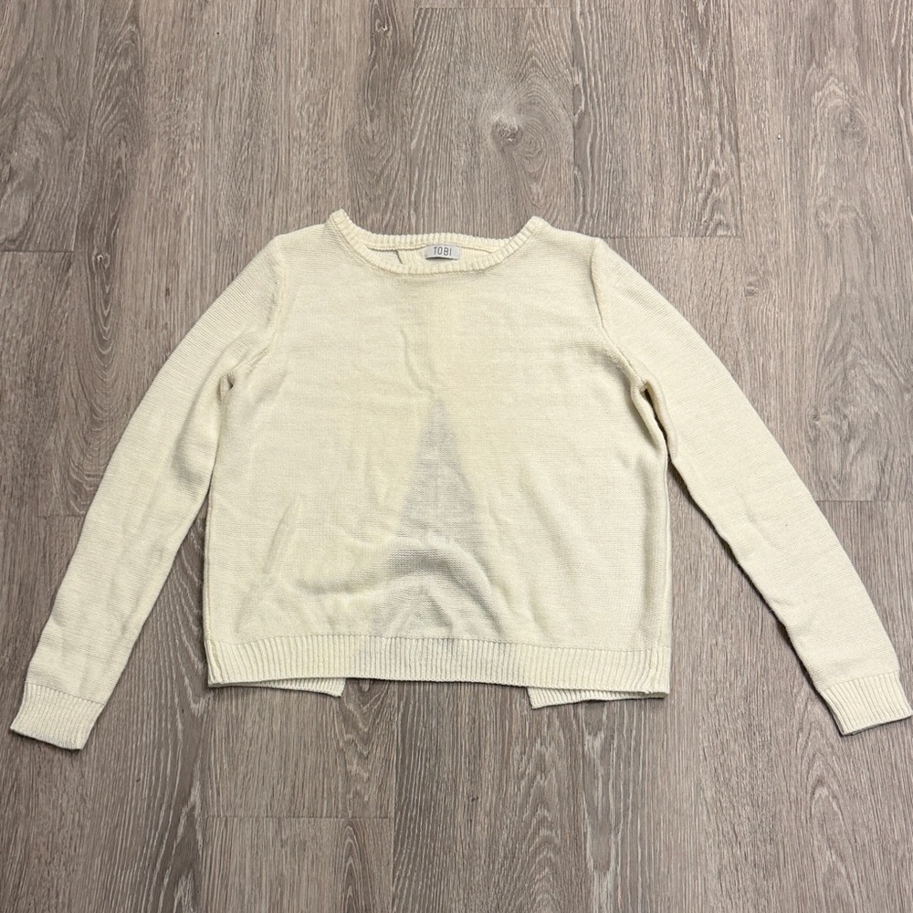 Tobi Cream Crew Neck Sweater